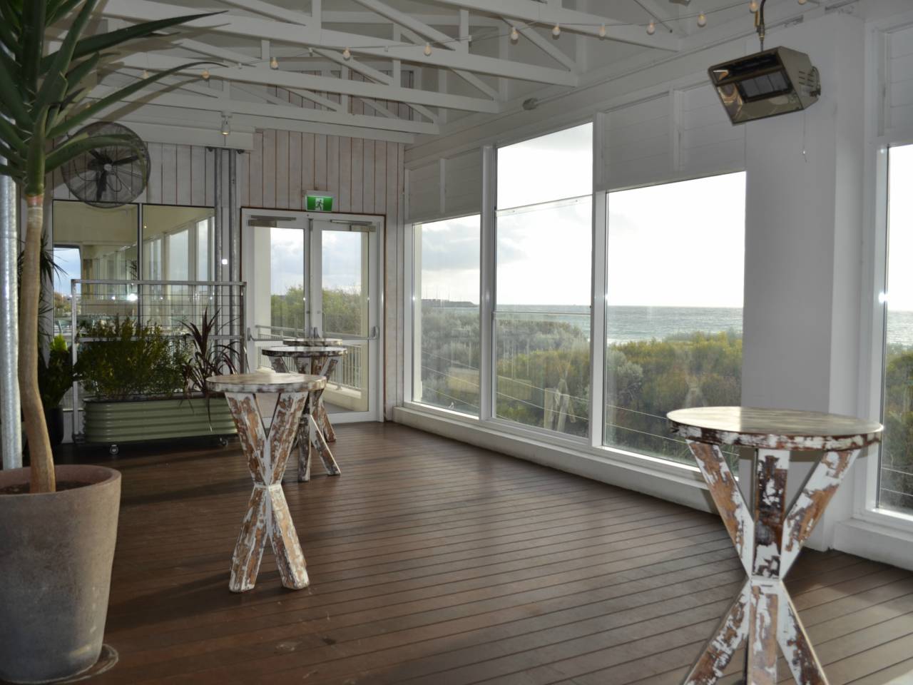 Private Function Area Set Up For Drinks And Has A View Of The Ocean. Coast Port Beach