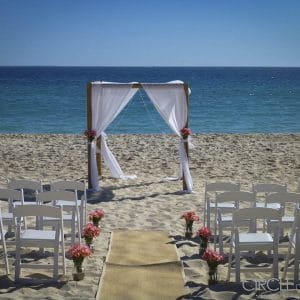 A Wedding Set Up On The Beach.