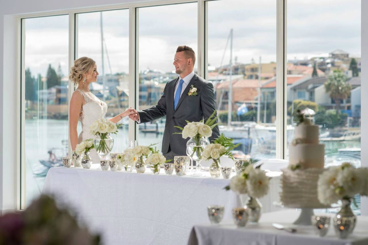 Wedding with water views
