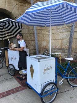 Perth event supplier Ice cream bicycle and cart and server