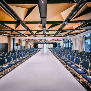 A Fashion Runway Set Up In The Function Room For An Event