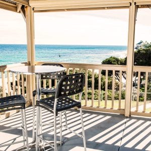 Function Room's Terrace With Ocean View, Few Chairs And A Table