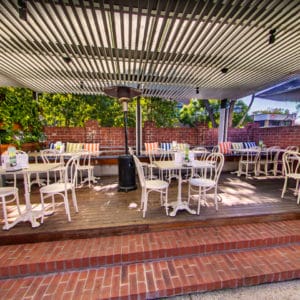 Tables And Chairs In The Garden Function Space With Ceiling