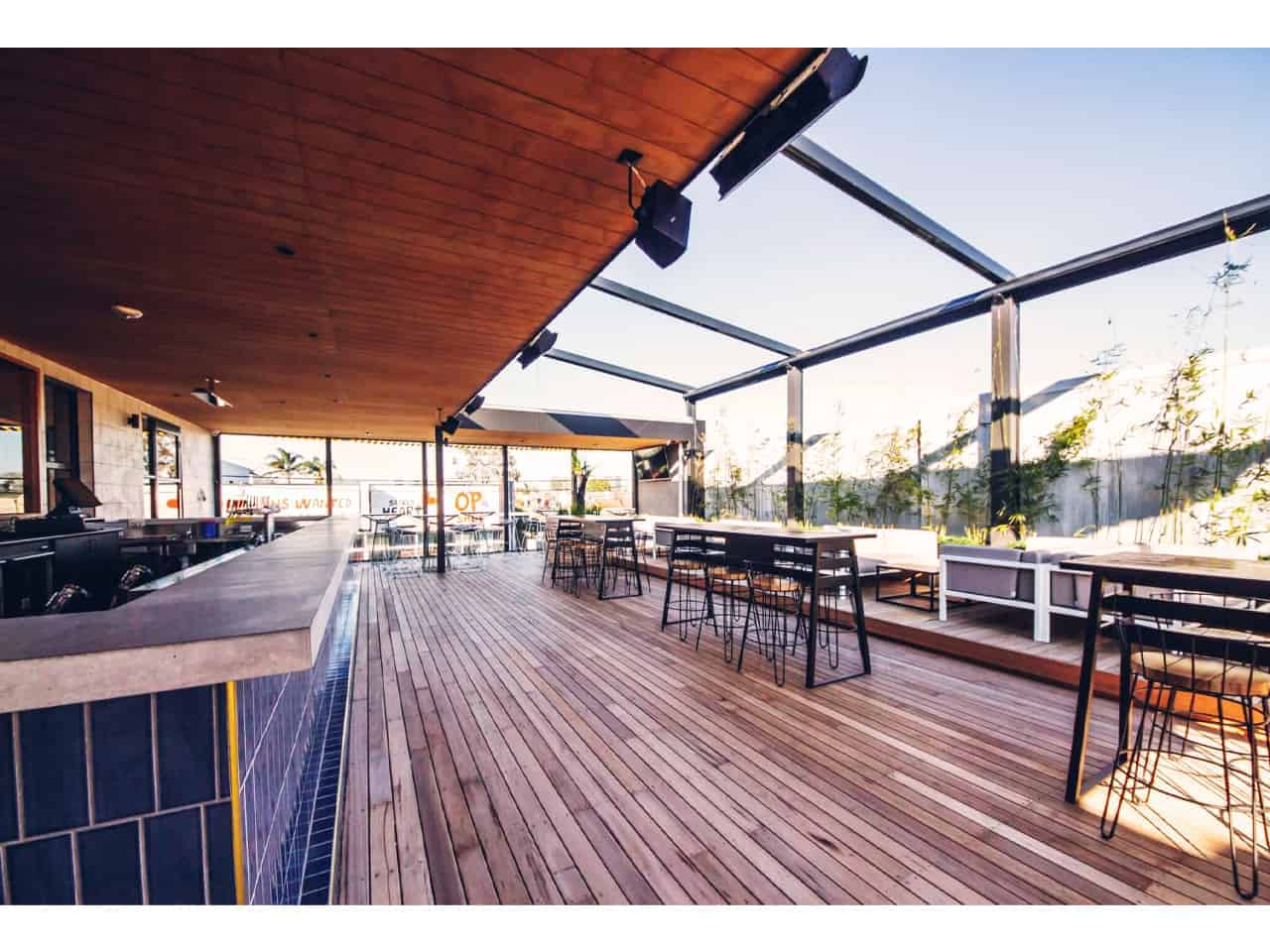 Unique rooftop bar