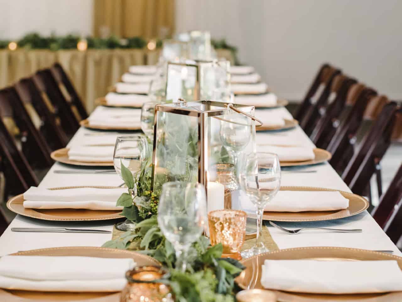 Indoor long table setting