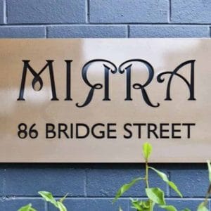 MIRRA front signage