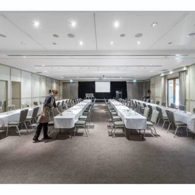 Long table setup for conference