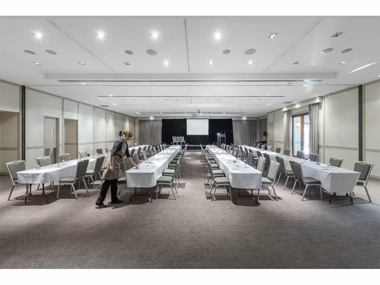 Long table setup for conference