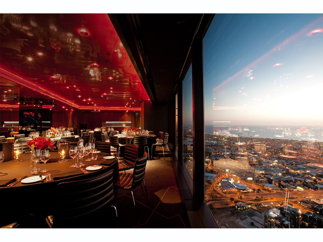 Melbourne event space with skyline view